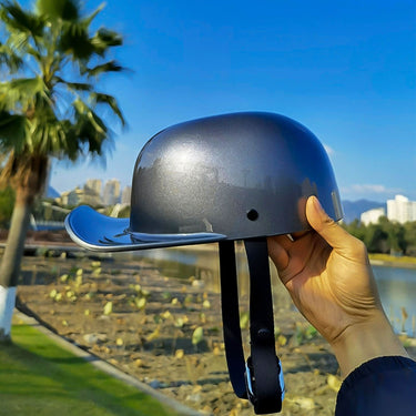 Motorcycle Helmet With Classic Cap Style Dot Approved - Image 4