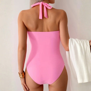 One Piece Swimsuit Flattering Halter Neck Twist-Front - Image 16