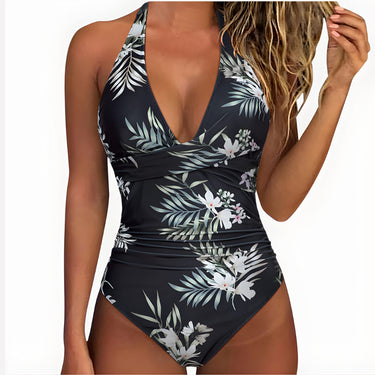 One Piece Swimsuit Flattering Halter V-Neck - Image 30