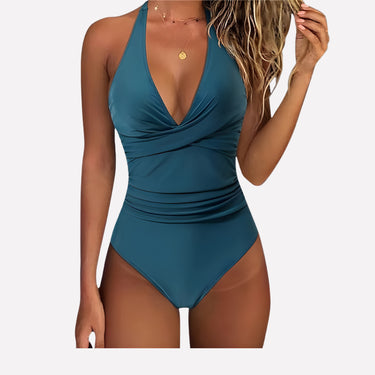 One Piece Swimsuit Flattering Halter V-Neck - Image 9