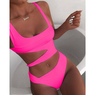 One Piece Swimsuit Flattering Monokini Cut-Out Style - Image 5