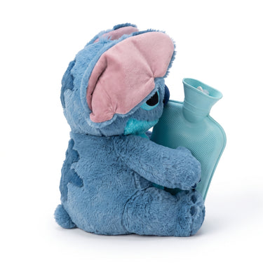 Plush Hot Water Bottle With Stitch Design Provides Comforting Warmth For Cold Fingers - angle