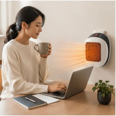 Portable Electric Heater 600w Compact Fast Heating Device With Remote Control For Rapid Ceramic Warmth - Image 6
