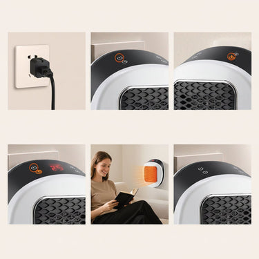 Portable Electric Heater 600w Compact Fast Heating Device With Remote Control For Rapid Ceramic Warmth - Image 2