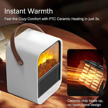 Portable Electric Heater Delivers Instant Warmth With Simulated Charcoal Fire Ambiance In Any Room - Image 2