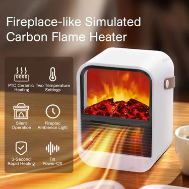 Portable Electric Heater Delivers Instant Warmth With Simulated Charcoal Fire Ambiance In Any Room - Image 4
