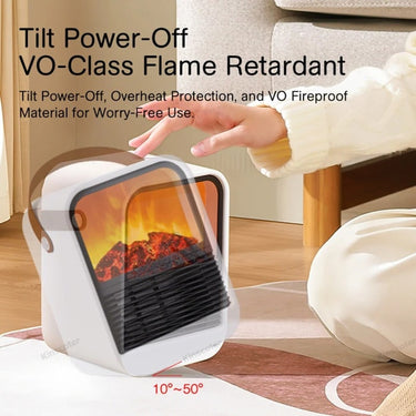 Portable Electric Heater Delivers Instant Warmth With Simulated Charcoal Fire Ambiance In Any Room - Image 5