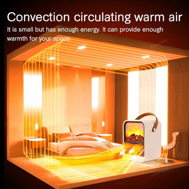 Portable Electric Heater Delivers Instant Warmth With Simulated Charcoal Fire Ambiance In Any Room - Image 6