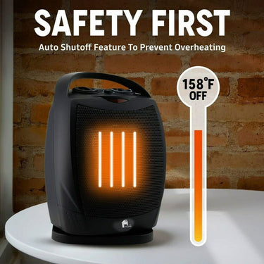 Portable Electric Heater Space Super Quiet Oscillating Fan Thermostat - Image 5
