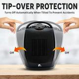 Portable Electric Heater Space Super Quiet Oscillating Fan Thermostat - Image 3