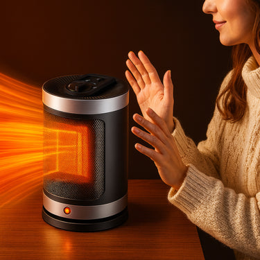 Portable Electric Heater With Ceramic 900w Adjustable Thermostat For Fast Whole Room Heating - Image 4