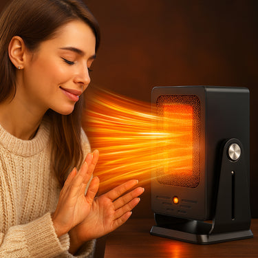 Portable Electric Heater With Ceramic 900w Adjustable Thermostat For Fast Whole Room Heating - Image 3