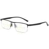 Progressive Reading Glasses Adjustable Half-Rim Rectangular Anti-Glare - Image 6