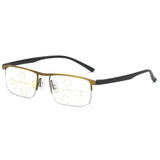 Progressive Reading Glasses Adjustable Half-Rim Rectangular Anti-Glare - Image 8