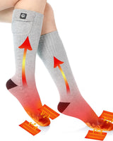 Rechargeable Heated Socks Moisture Wicking Ankle With Battery And Ribbed Knit Calf - Image 10
