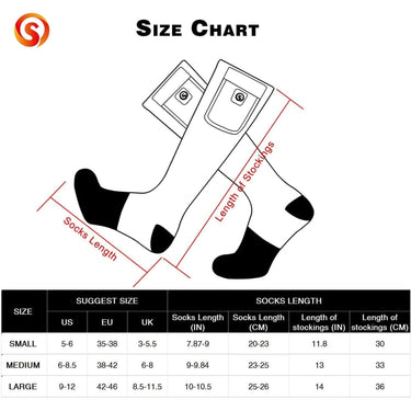 Rechargeable Heated Socks Moisture Wicking Ankle With Battery And Ribbed Knit Calf - Image 6
