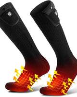 Rechargeable Heated Socks Moisture Wicking Ankle With Battery And Ribbed Knit Calf - Image 8