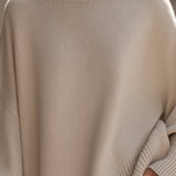 Relaxed Oversized Crew Neck Knit Sweater for Women