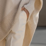 Relaxed Oversized Crew Neck Knit Sweater for Women