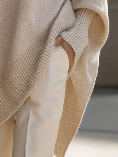 Relaxed Oversized Crew Neck Knit Sweater for Women
