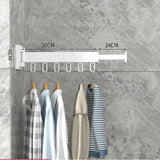 Retractable Clothes Drying Rack Wall Mount With Folding Cloth Hanger And Adjustable Extension Arm - Image 2