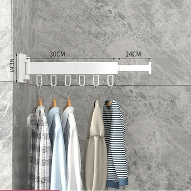 Retractable Clothes Drying Rack Wall Mount With Folding Cloth Hanger And Adjustable Extension Arm - Image 2