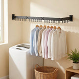 Retractable Drying Rack With Folding Wall-Mount Hanger Design For Cloth That Disappears When You're Done - Image 2