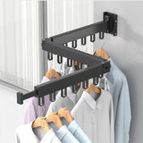 Retractable Drying Rack With Folding Wall-Mount Hanger Design For Cloth That Disappears When You're Done - Image 10