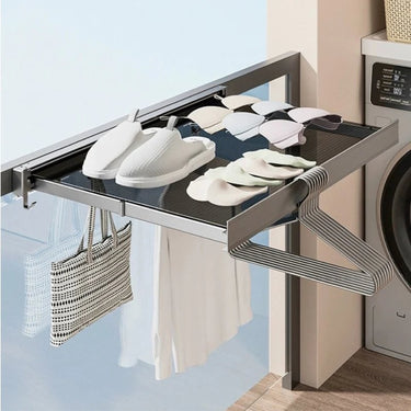 Retractable Storage Rack Invisible Space-Saving Drying Solution For Clothes And Shoes Maximize Space Minimize Clutter - Image 2