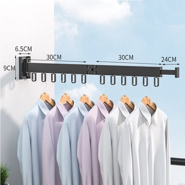 Retractable Wall Drying Rack Foldable Clothes With Mounted Design For Indoor And Outdoor Use - Image 10