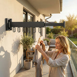 Retractable Wall Drying Rack Foldable Clothes With Mounted Design For Indoor And Outdoor Use - Image 2