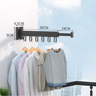 Retractable Wall Drying Rack Foldable Clothes With Mounted Design For Indoor And Outdoor Use - Image 7