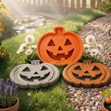 Reusable Pumpkin Casting Mold For Concrete Stepping Stones Halloween Garden Decor - Image 3