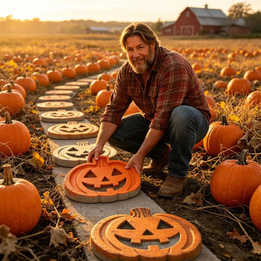 Reusable Pumpkin Casting Mold For Concrete Stepping Stones Halloween Garden Decor - Image 5