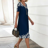 Round Neck Floral A-Line Summer Dress