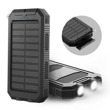 Solar Charger Power Bank With Dual USB Ports LED Flashlight And IP44 Waterproofing - Image 1