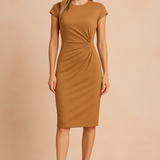 Sophisticated Pleat Detail Midi Dress