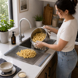 Stainless Steel Folding Drain Rack Expandable Sink Organizer With Food-Safe Silicone Coating For Space-Saving Kitchen Storage - Image 8
