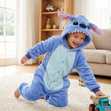 Stitch Onesie Pajama with Comfortable Fitted Hood and Floppy Ears - in-use