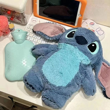 Stitch Plush Hot Water Bottle With Removable Rubber Insert Soft & Cozy Warmer - Image 2