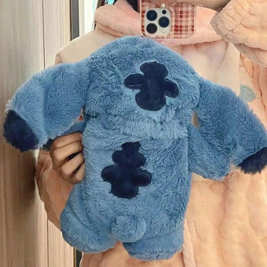 Stitch Plush Hot Water Bottle With Removable Rubber Insert Soft & Cozy Warmer - Image 4