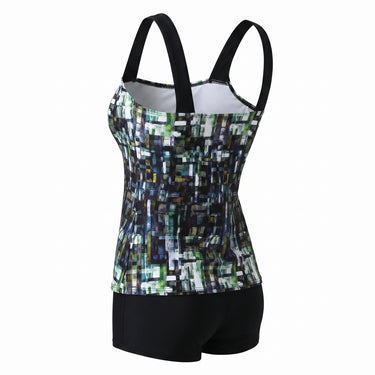 Tankini Swimwear Modest Two Piece Set Geometric-Print - angle