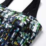 Tankini Swimwear Modest Two Piece Set Geometric-Print - detail