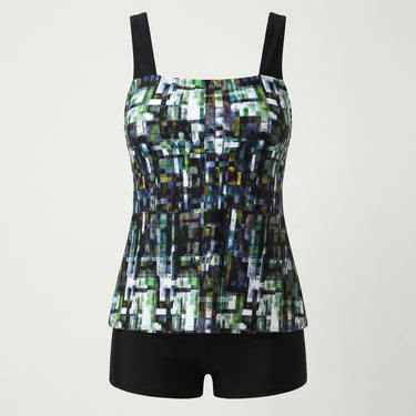 Tankini Swimwear Modest Two Piece Set Geometric-Print - hero