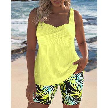 Three Piece Bikini Set Adjustable Tankini Sweetheart Neck - Image 9