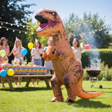 Inflatable Dinosaur Costume For Halloween Blow Up T-Rex Outfit With Built-In Fan Instant Inflation Comfortable Full-Body Design - Image 1