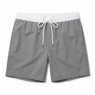 Men's Swim Trunks Adjustable Swimming Shorts Drawstring - Gray