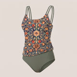 Women's Tankini Swimsuit Supportive Two-Piece Double-Strap - Pink