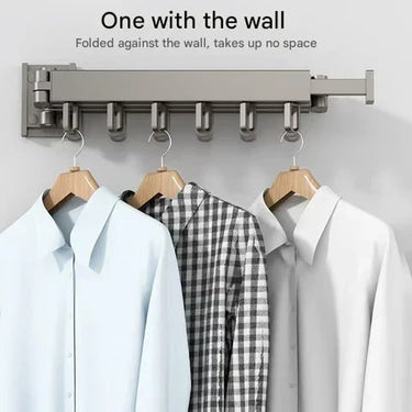 Wall Mounted Clothes Rack With Retractable 3-Tier Bar And Space-Saving Design For Drying Clothes Efficiently - Image 15