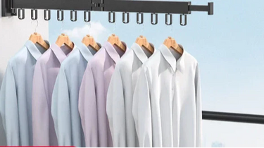 Wall Mounted Clothes Rack With Retractable 3-Tier Bar And Space-Saving Design For Drying Clothes Efficiently - Image 5
